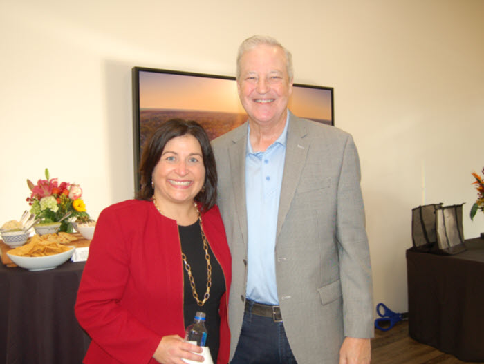 From Woodforest National Bank, Julie Mayrant, President - Retail Division, and George Sowers,  board member. (Photo by Liz Grimm)