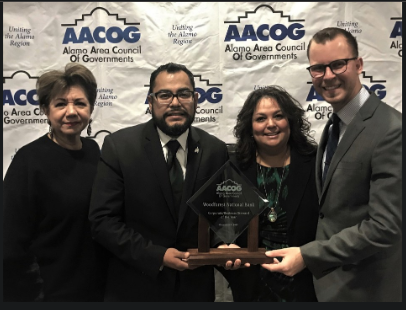 Diane S. Sánchez, President & CEO, San Antonio Hispanic Chamber of Commerce; Krystian Reyes, Community Development Relationship Manager, Woodforest National Bank; Julissa Carielo, Founder, Maestro Entrepreneur Center and Tejas Premier Building Contractor, Inc.; and Rafael Alvarez, Co-Founder, Next Events An error occurred while parsing EntityName. Line 16, position 397. Entertainment