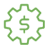 Icon of a gear with a dollar sign in the center