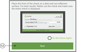 Front of Check Instructions screen