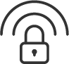 Icono representando una señal WiFi bloqueada