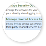 Step 3, select manage limited access password