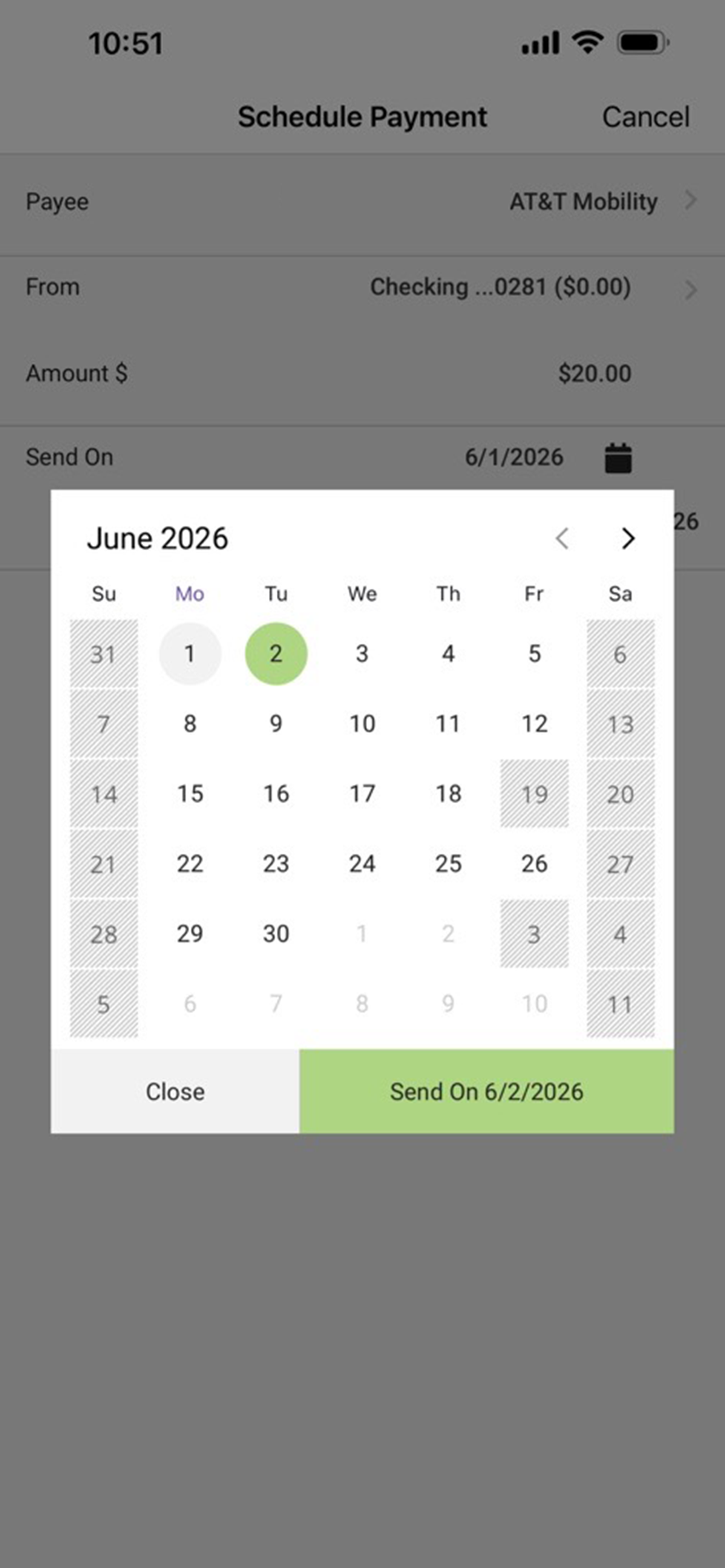 Bill Payment Date - Set