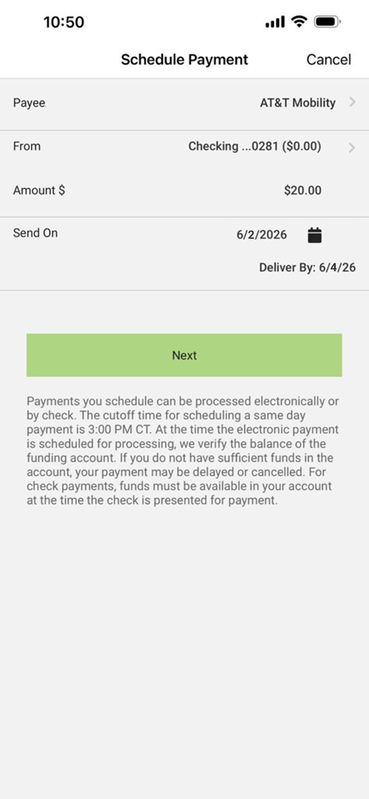Bill Payment - Next
