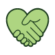 Two hands in the shape of a heart shaking