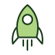 Rocketship blasting off